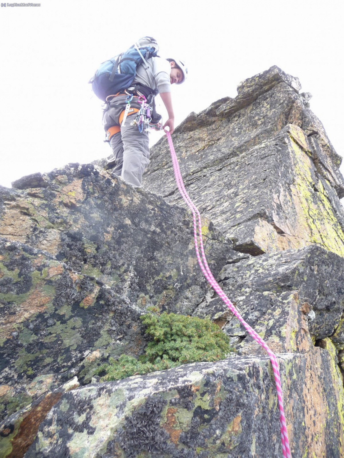 Madveras en el doble rapel de 25m + 25m