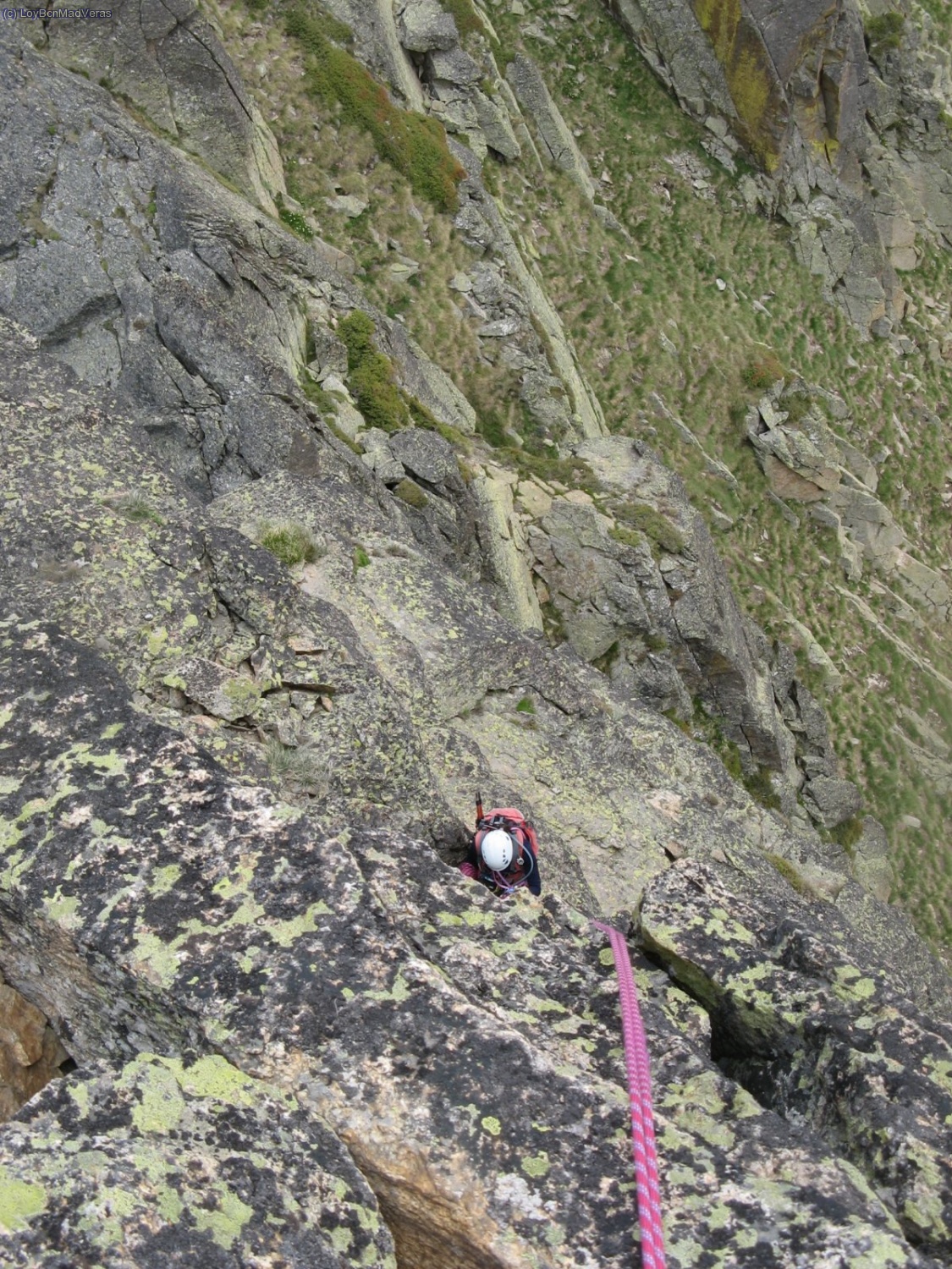 Loybcn en el primer rapel del rapel doble de 25m + 25m