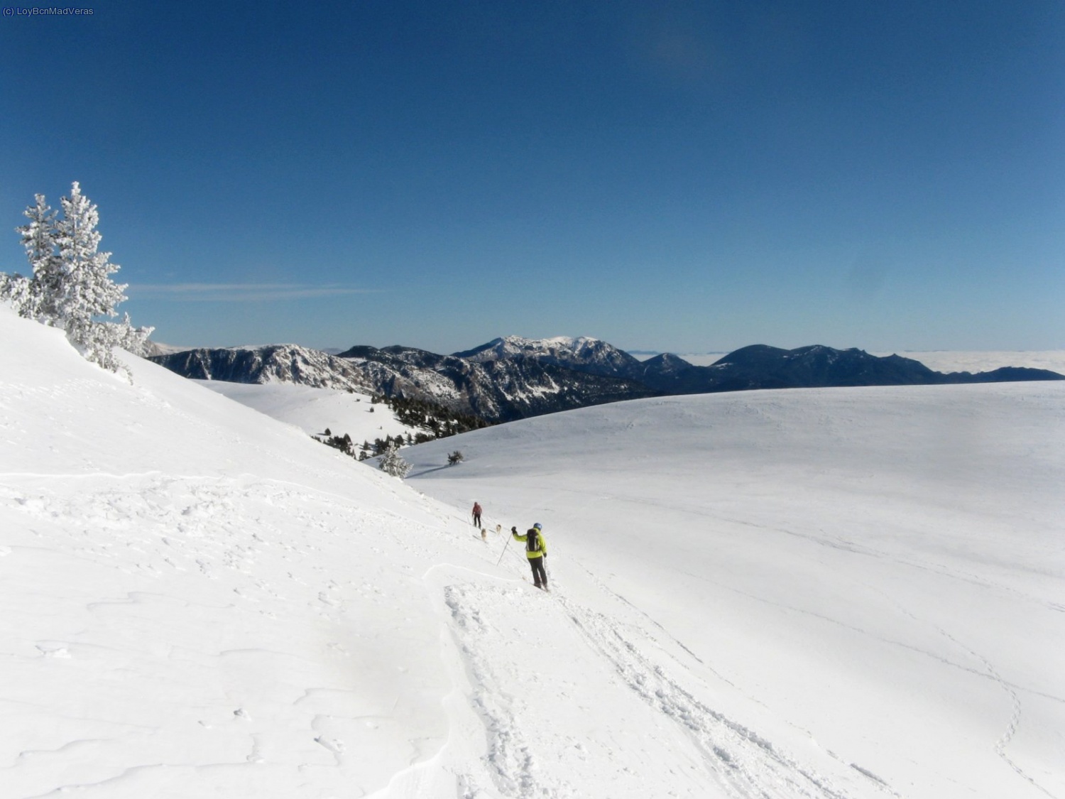 En el descenso, nieve polvo