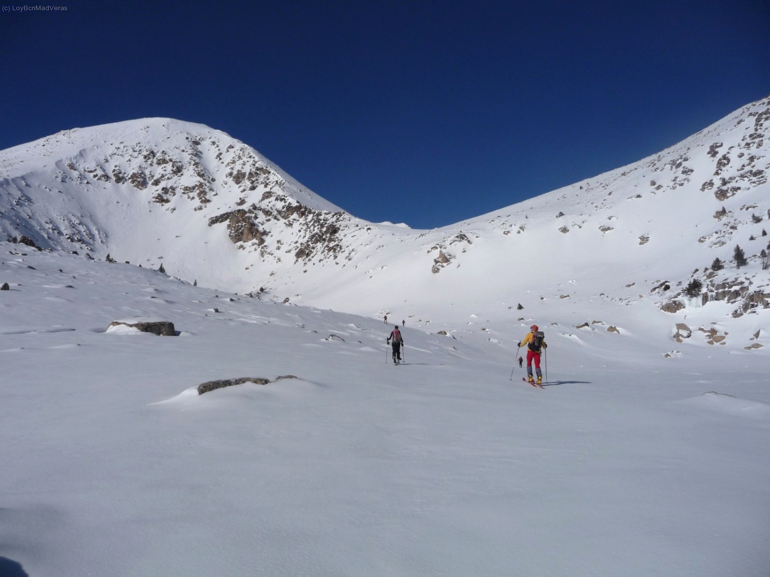 Camino del Tossal, con la nieve muy dura