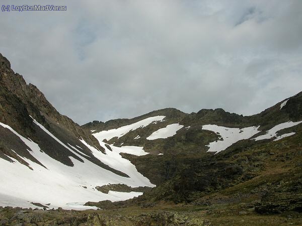 El fondo el collado dels Estanys Forcats y el Medacorba