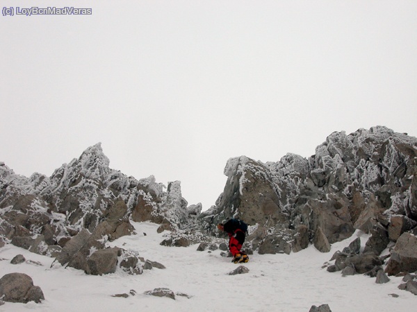 Llegando al collado de coronas