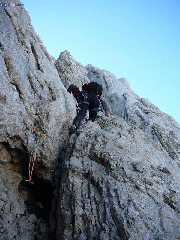 Primer paso dif&iacute;cil, a la entrada de la Canal (III ?)