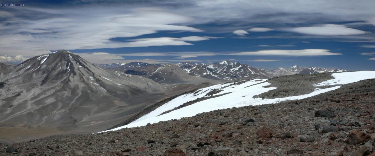 Panorama desde la cumbre: Incahuasi, El Fraile, Ojos del Salado.....