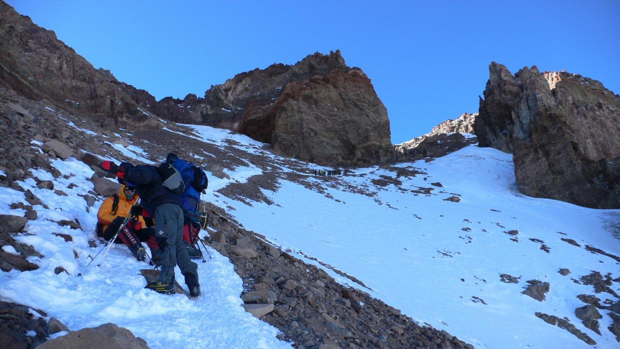 Traves&iacute;a de los Vientos, sobre los 6600m