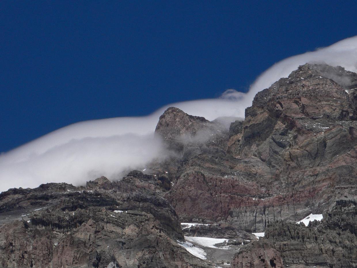 Cima del Aconcagua desde Plaza de Mulas