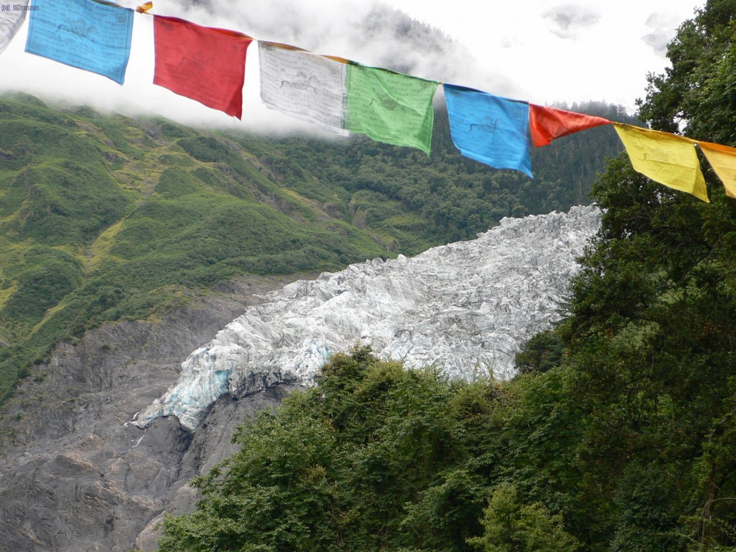 Glaciar de Mingyong, uno de los que llegan hasta m&aacute;s bajito en el Himalaya (solo hasta unos 2800m)
