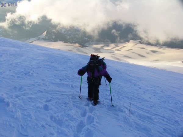 Rampas hacia el collado.