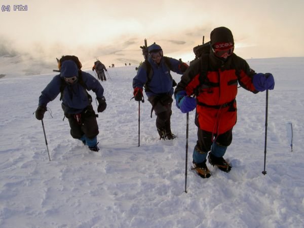 Rampas hacia el collado.