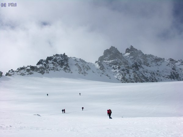 En pleno glaciar de La Maladeta