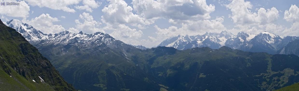 Impresionants vistes des de la Cabanne Mont Fort. El Gran Combin a l