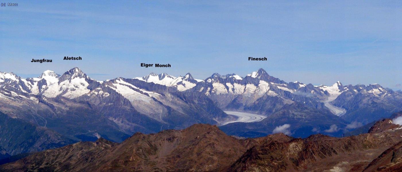 Una panoramica hacia la zona del Jungfrau.