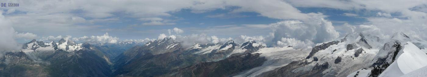 El valle de Zermatt rodeado de 4000 miles.