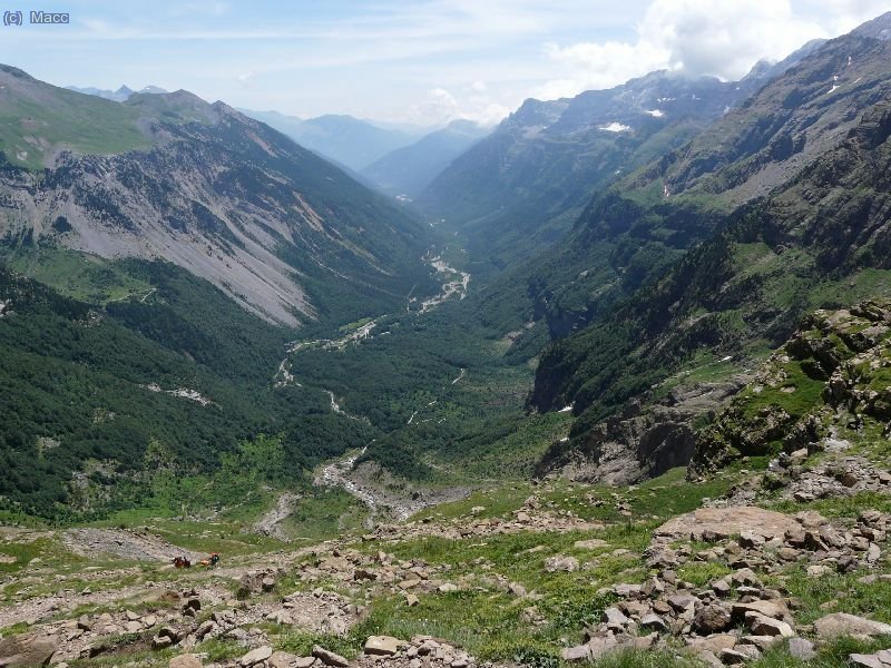 El valle de Pineta desde la subida al balcon.