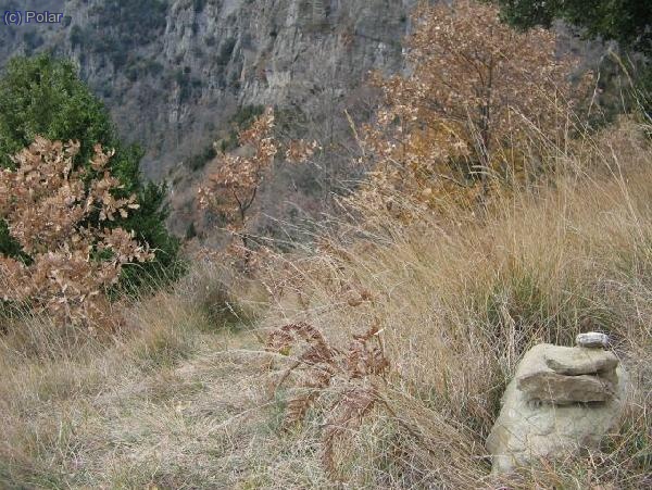 Lugar de unión de los itinerarios de subida y bajada.