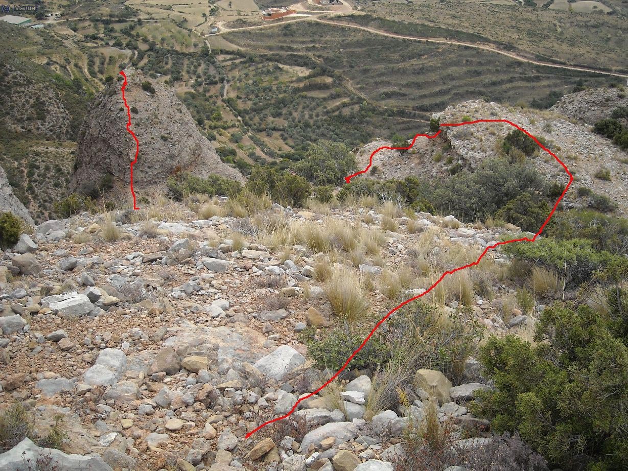 Descenso andando hacia la Visera