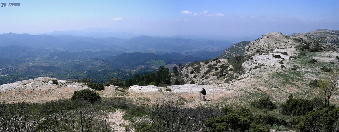 Serra Major del Montsant a 1.125m. Agafem el camí de capçada en direccio a llevant i que ens portarà al cim de la Roca Corbatera.