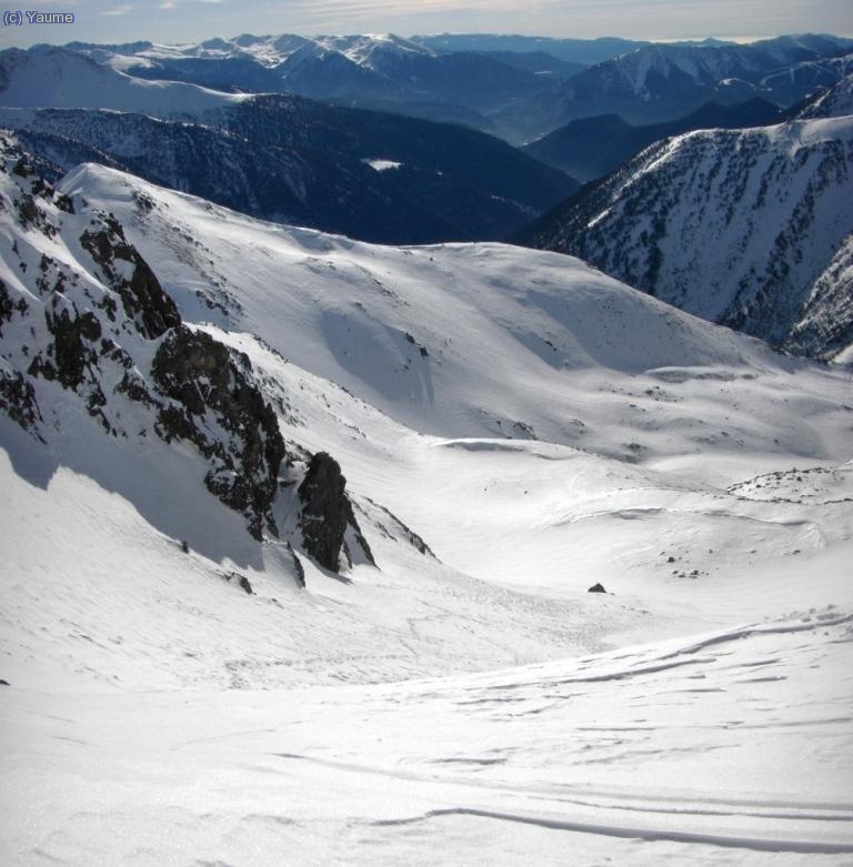 Com la cresta estava xunga, flanqueig i pala amunt...