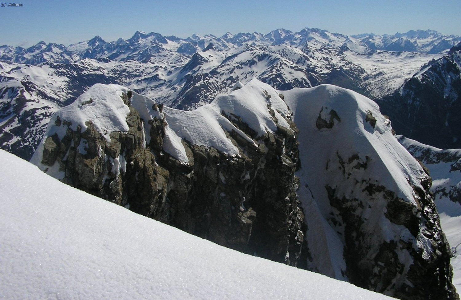 Murci&eacute;lagos. En el horizonte, desfile de picos desde el Palas a la izquierda al Perdido a la derecha