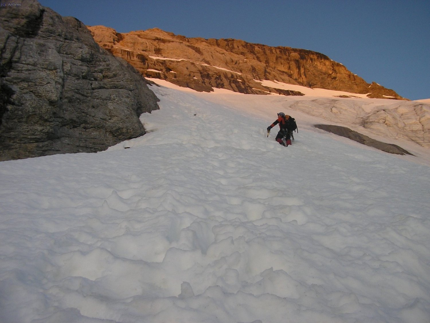 Remontando el glaciar superior