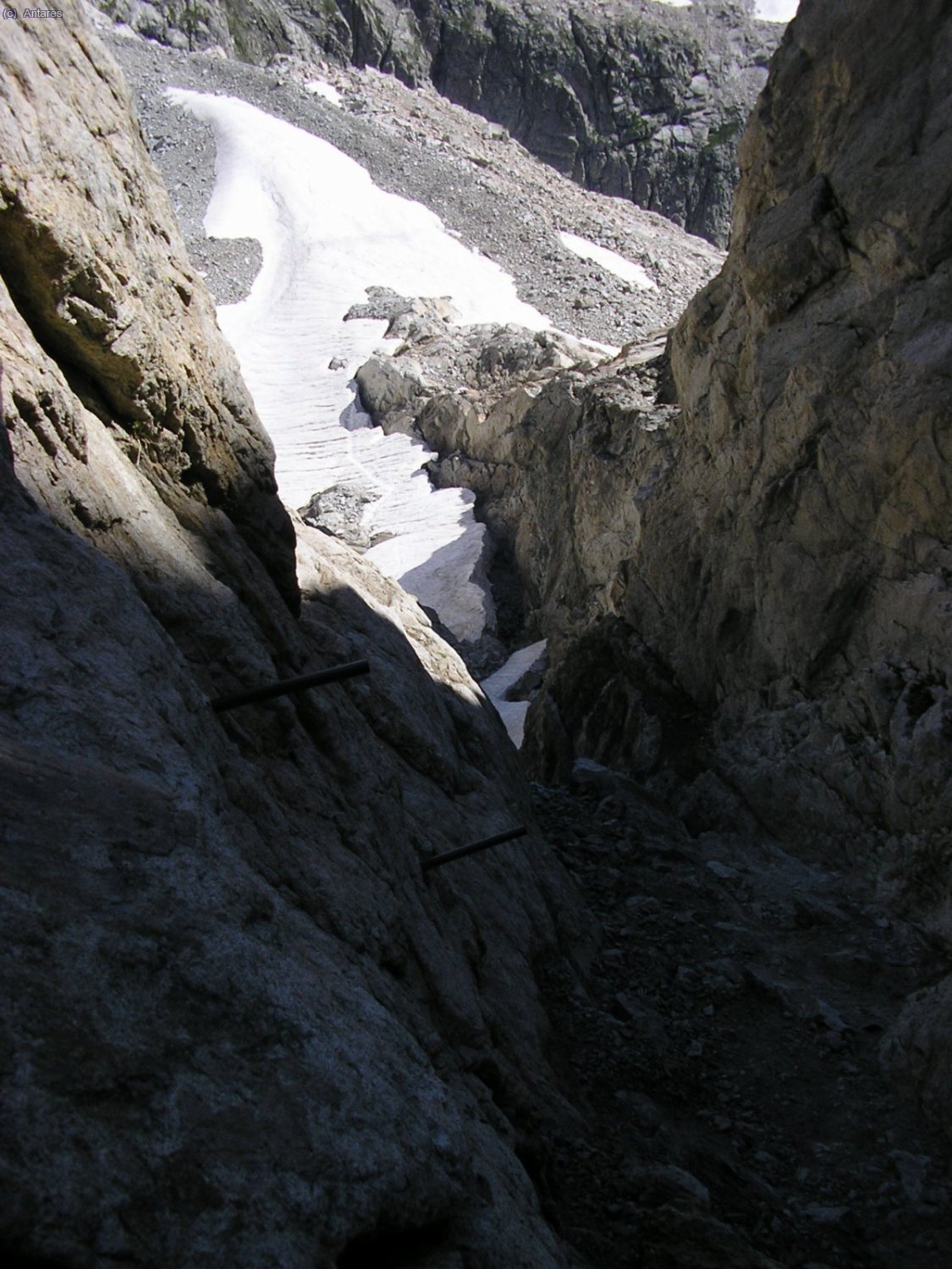 Vista de la brecha desde las clavijas