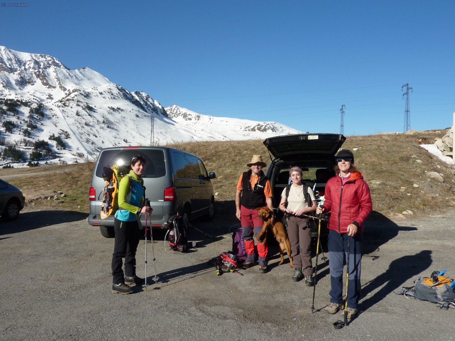 Aparquem els cotxes al Coll de Puymorens...  