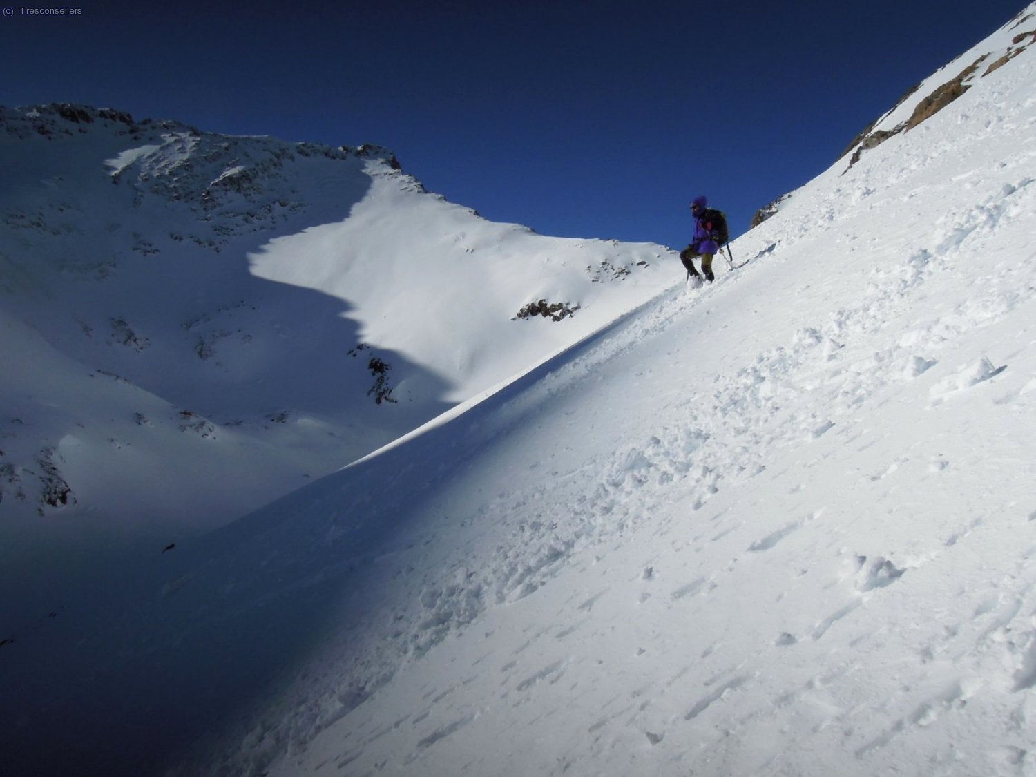 Bona neu en la pala de descens.