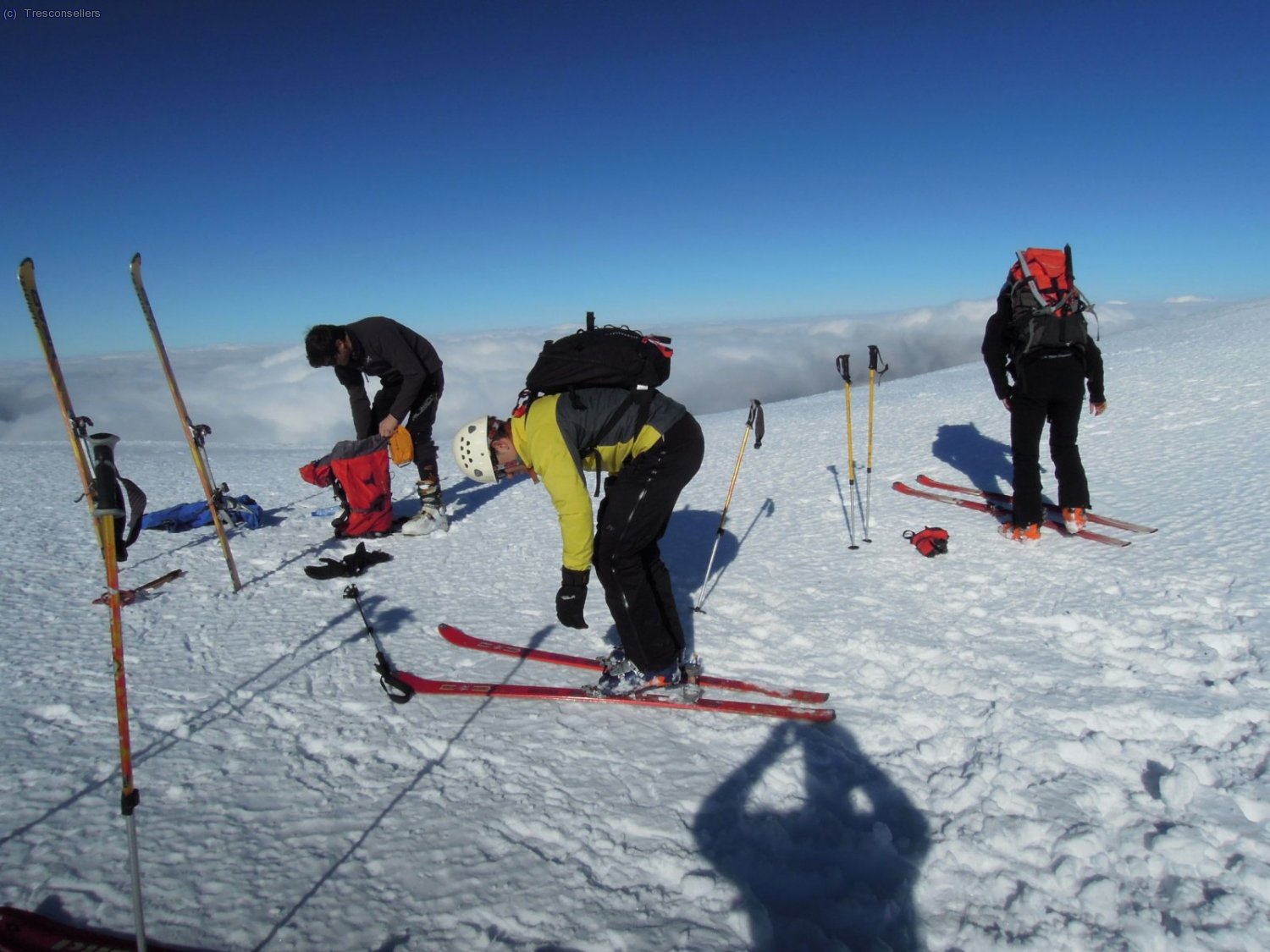 Preparant el descens.