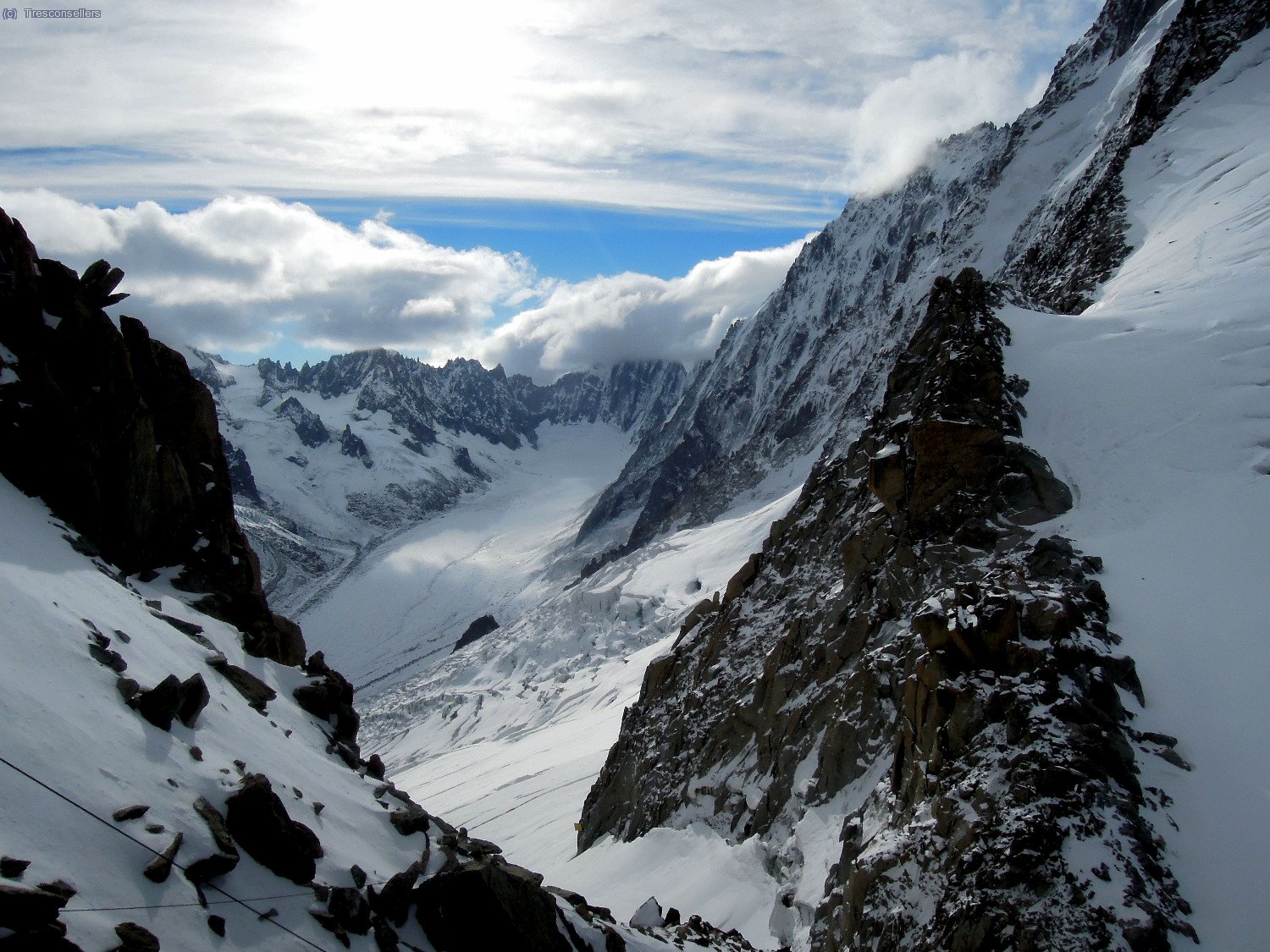 Vistes des de Les Grans Montets, glaceres de Rognons i Argenti&egrave;re.