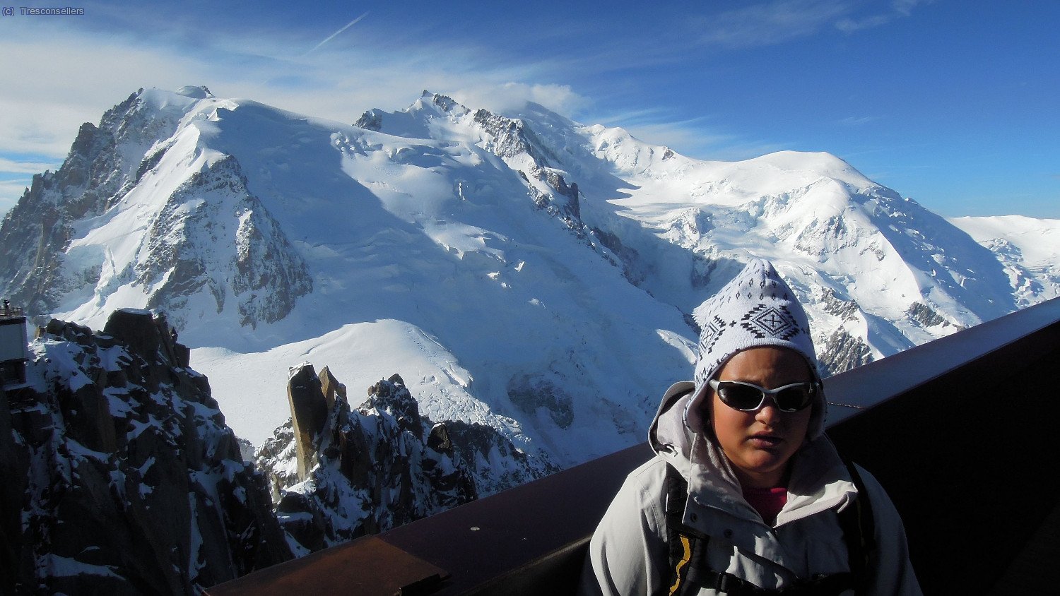 El Mont Blanc, El Mont Maudit i el Mont Blanc du Tacul.