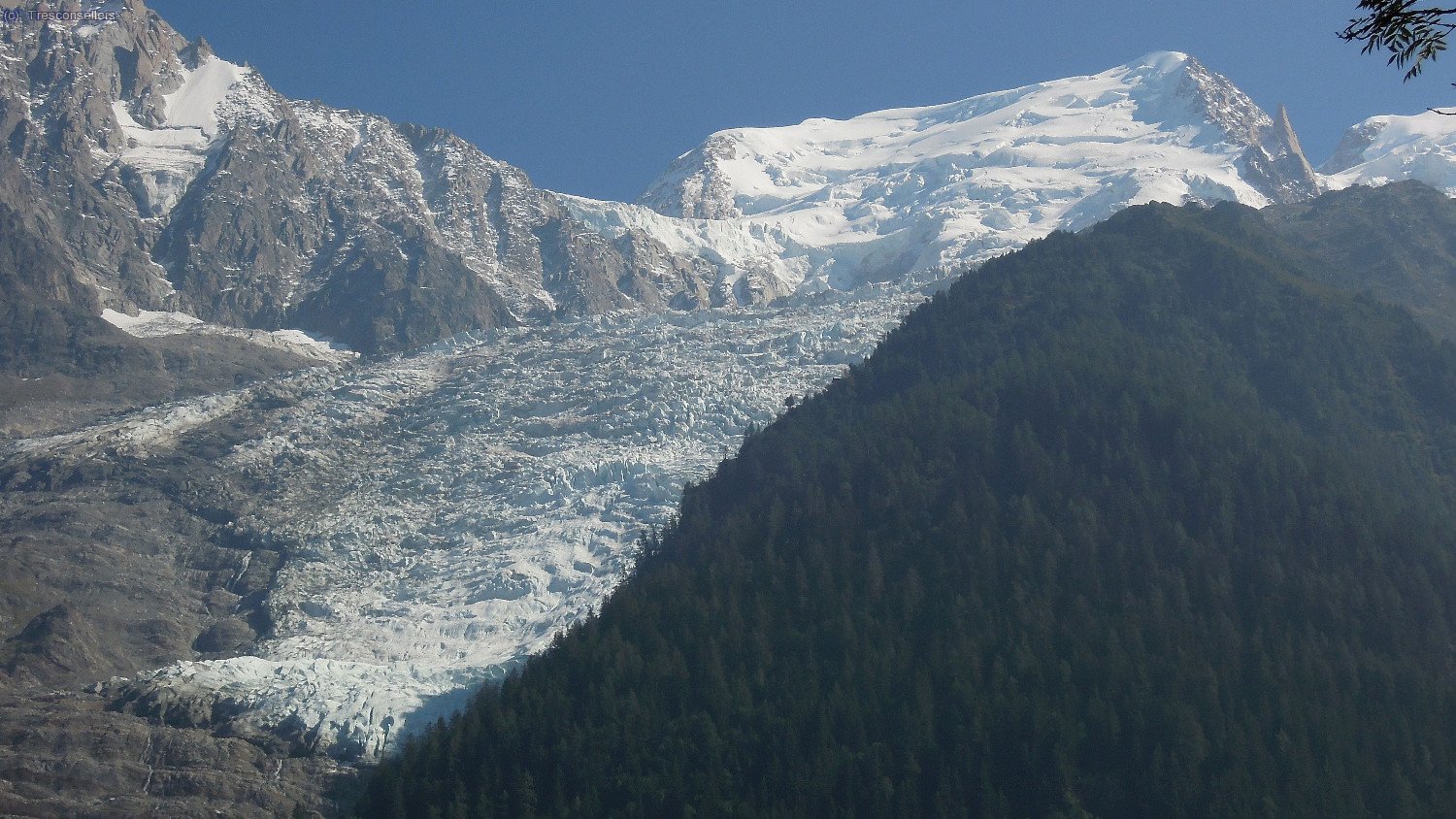 La glacera de Bossons, impresionant.
