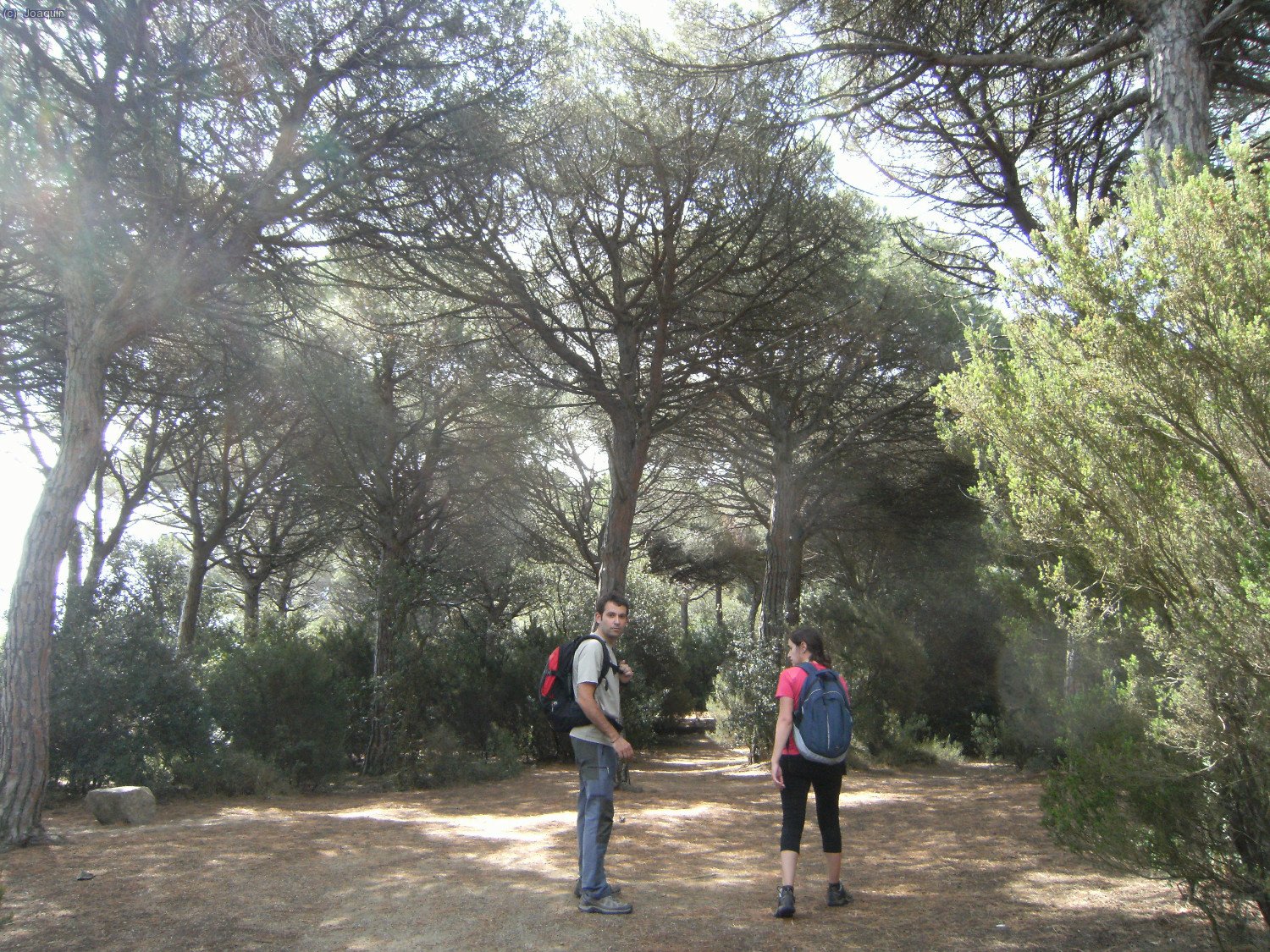 Xavi y Sonia camino del Montcabrer