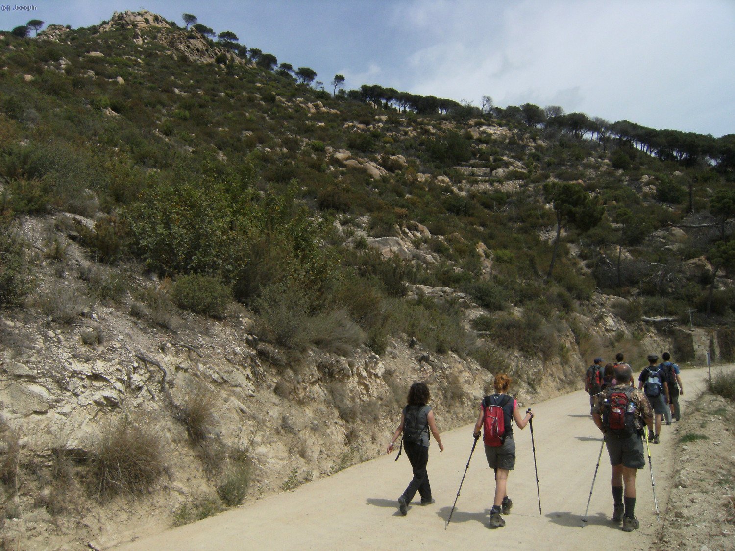 Camino de Cabrera de Mar, arriba queda el Montcabrer