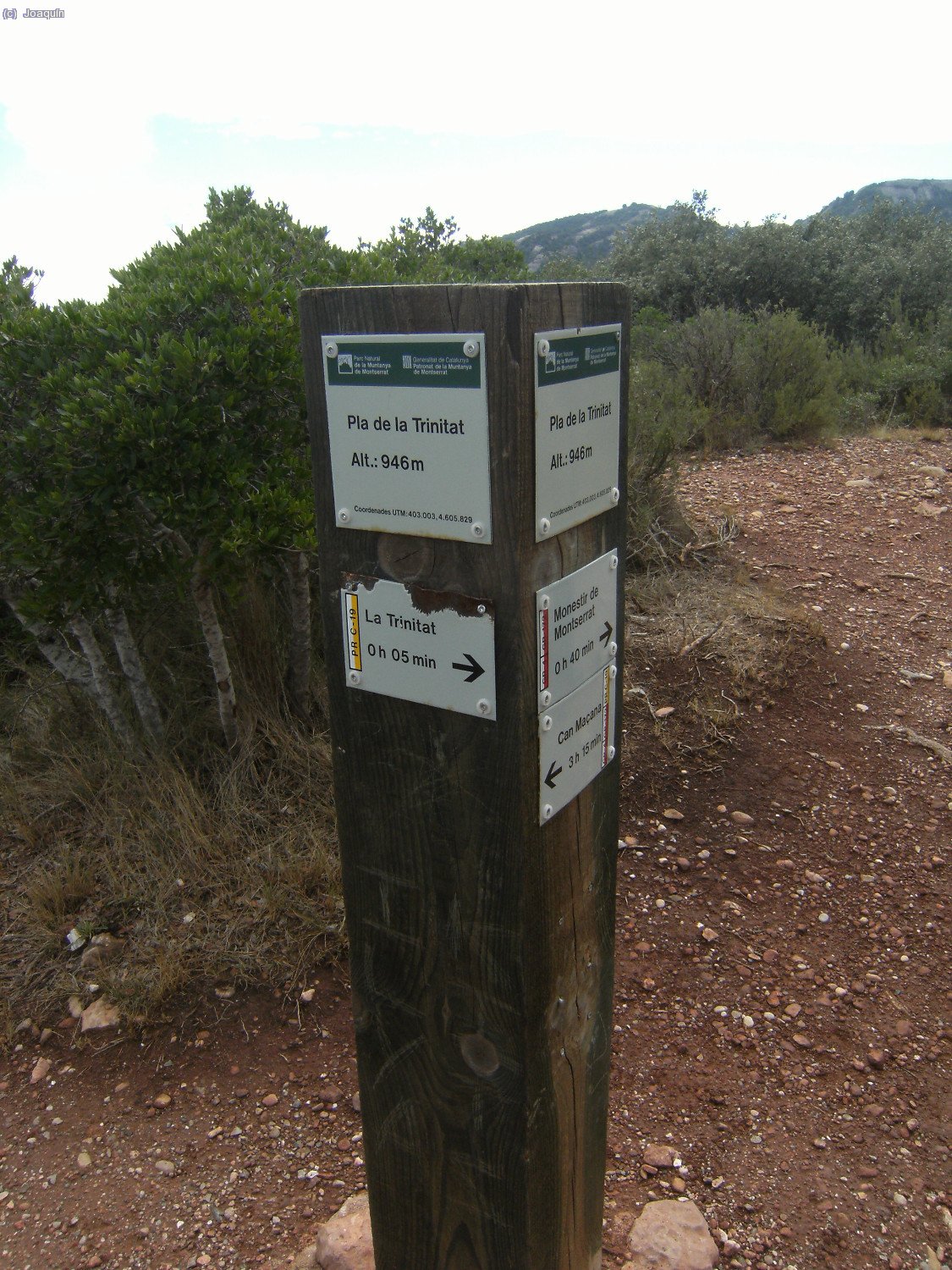 Poste se&ntilde;alizador del Pla de La Trinitat