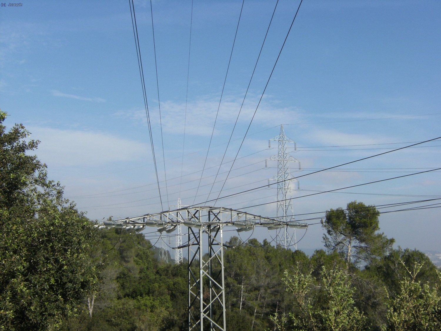 Collserola cruzada por lineas el&eacute;ctricas