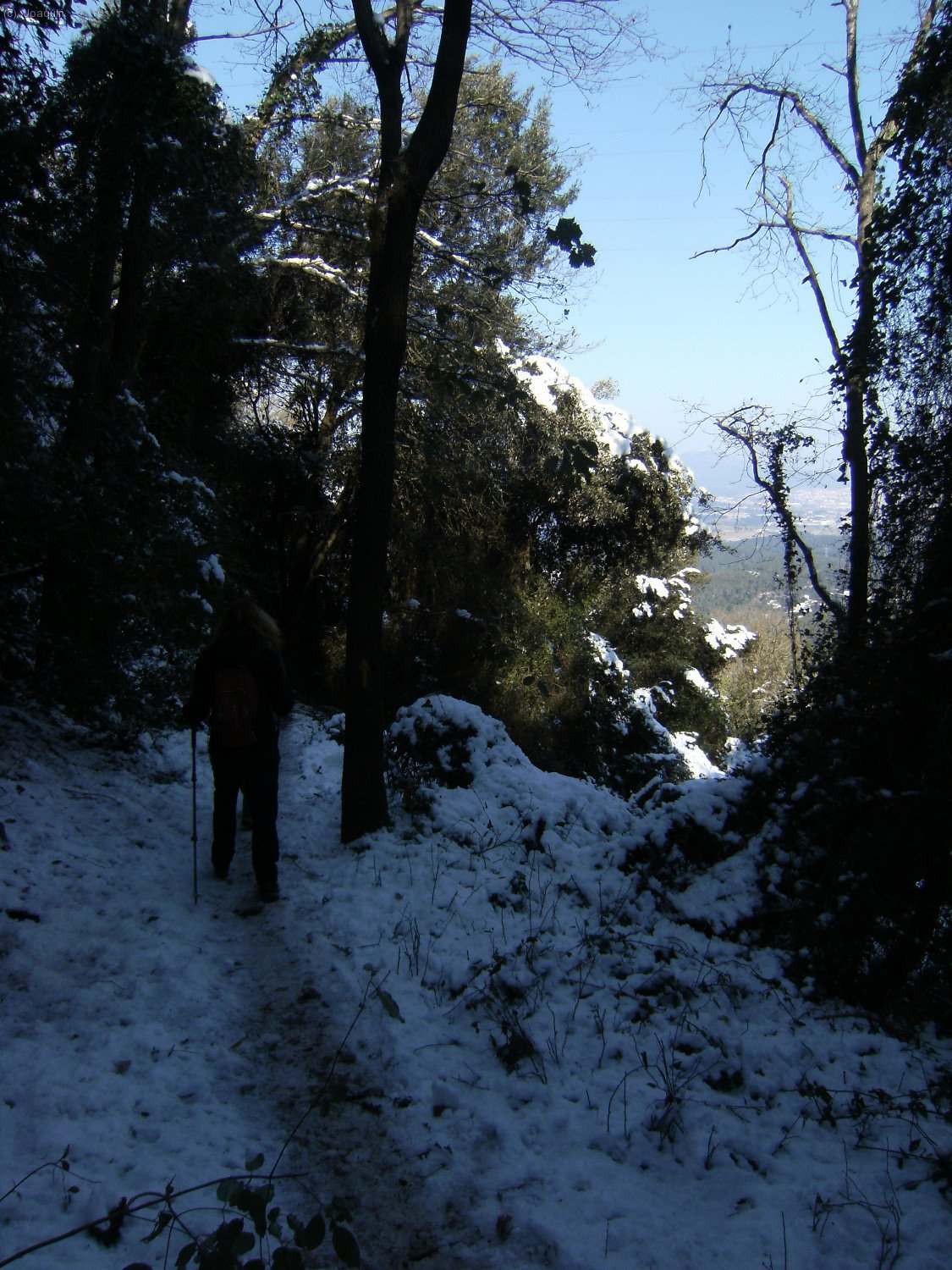Sendas y G.R.s en la nevada bajada del Tur&oacute; de La Magarola