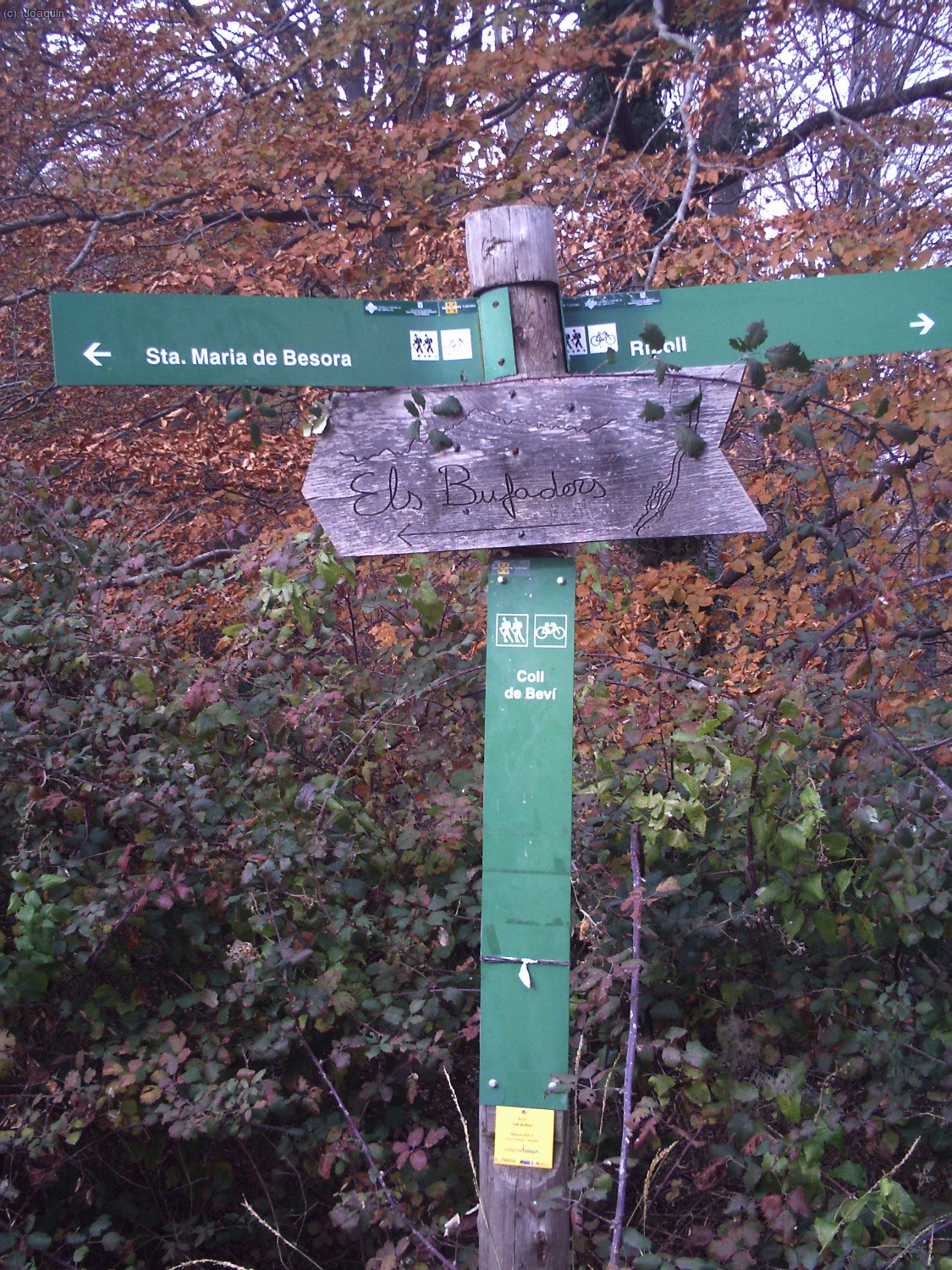 Cartel indicador en el Coll de Bev&iacute;