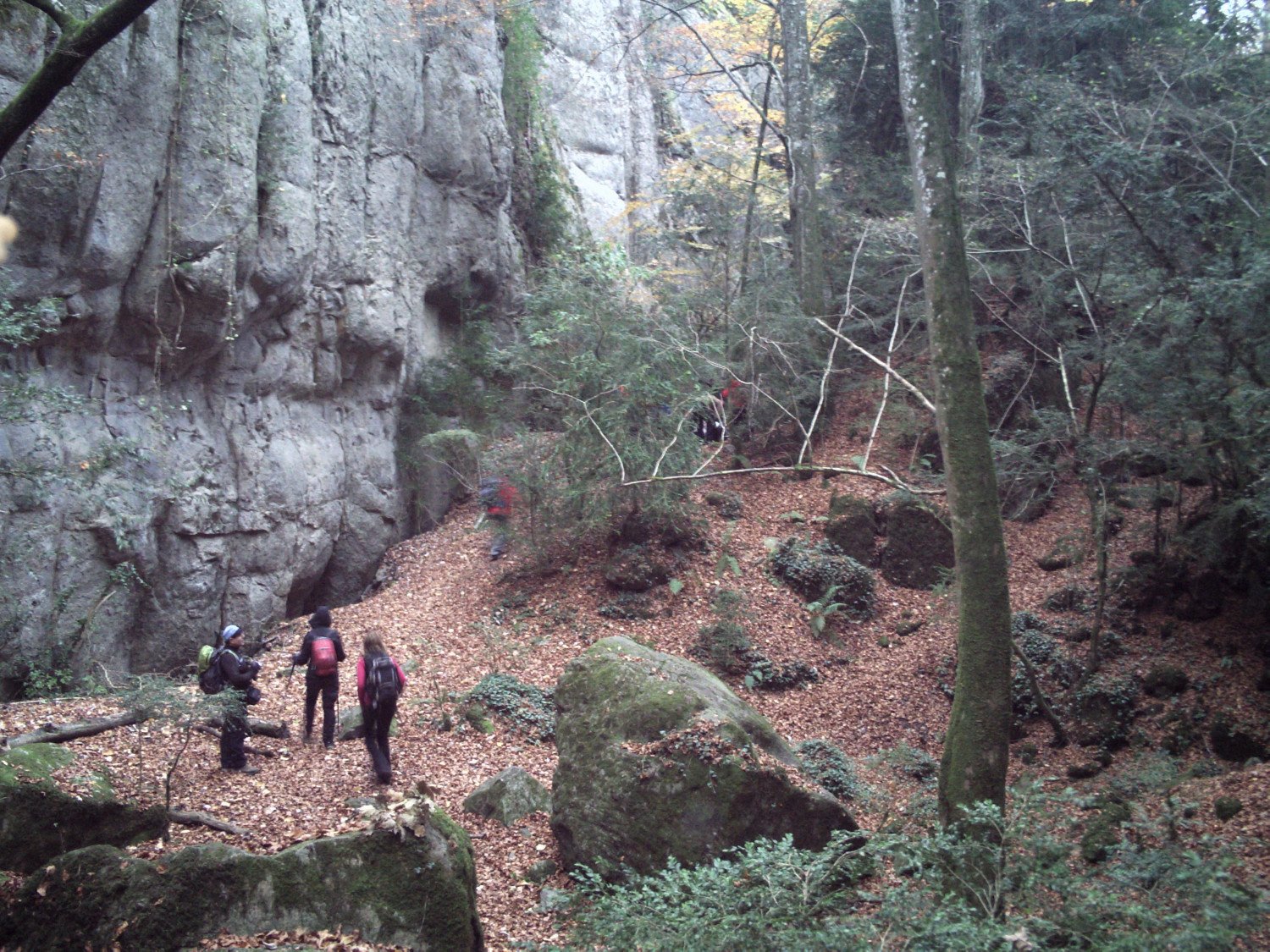 Entre las paredes en la cara norte de la Sierra dels Bufadors