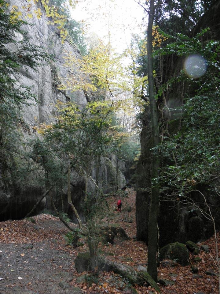 Entre las paredes en la cara norte de la Sierra dels Bufadors (Foto: Kike)