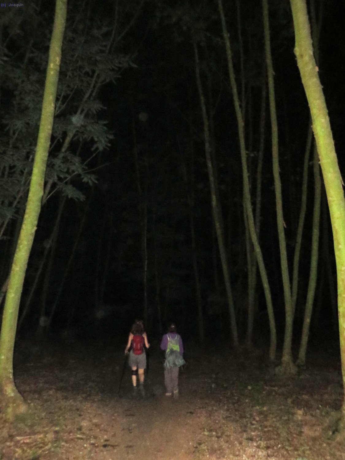 Anna y Raquel en el Pl&aacute; del Forn llegando a Vallgorguina