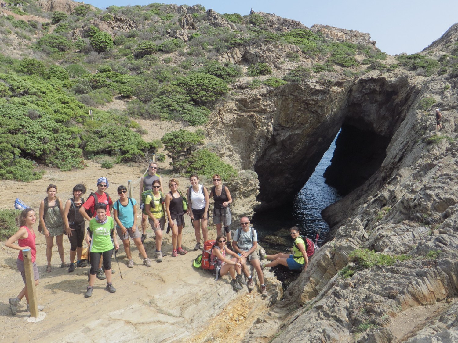 El grupo en la Cova de s’Infern