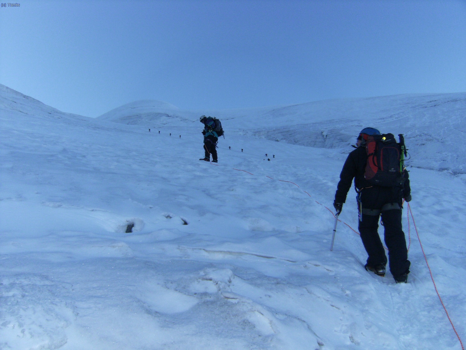 Subiendo por el Glaciar de Laveciao