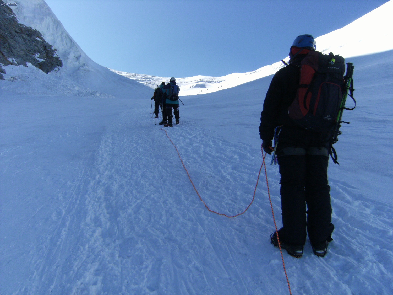 Llegando al plateau del Glaciar de Laveciao