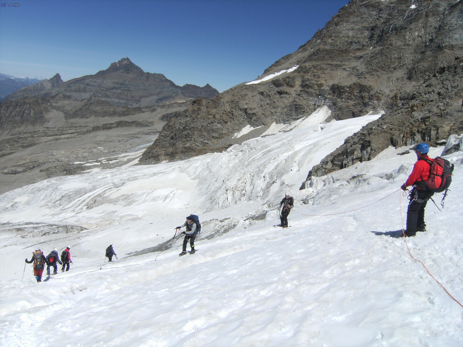 Bajando por el Glaciar Laveciao