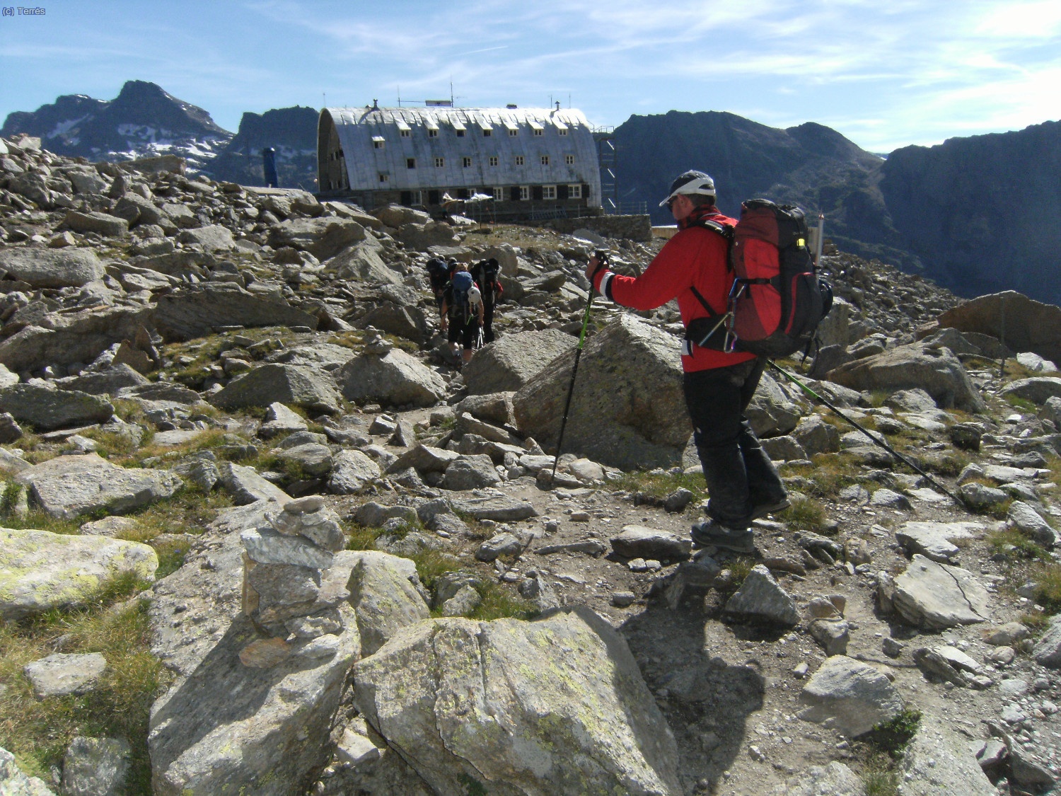 Paco llegando al Refugio Vittorio Emanuele II