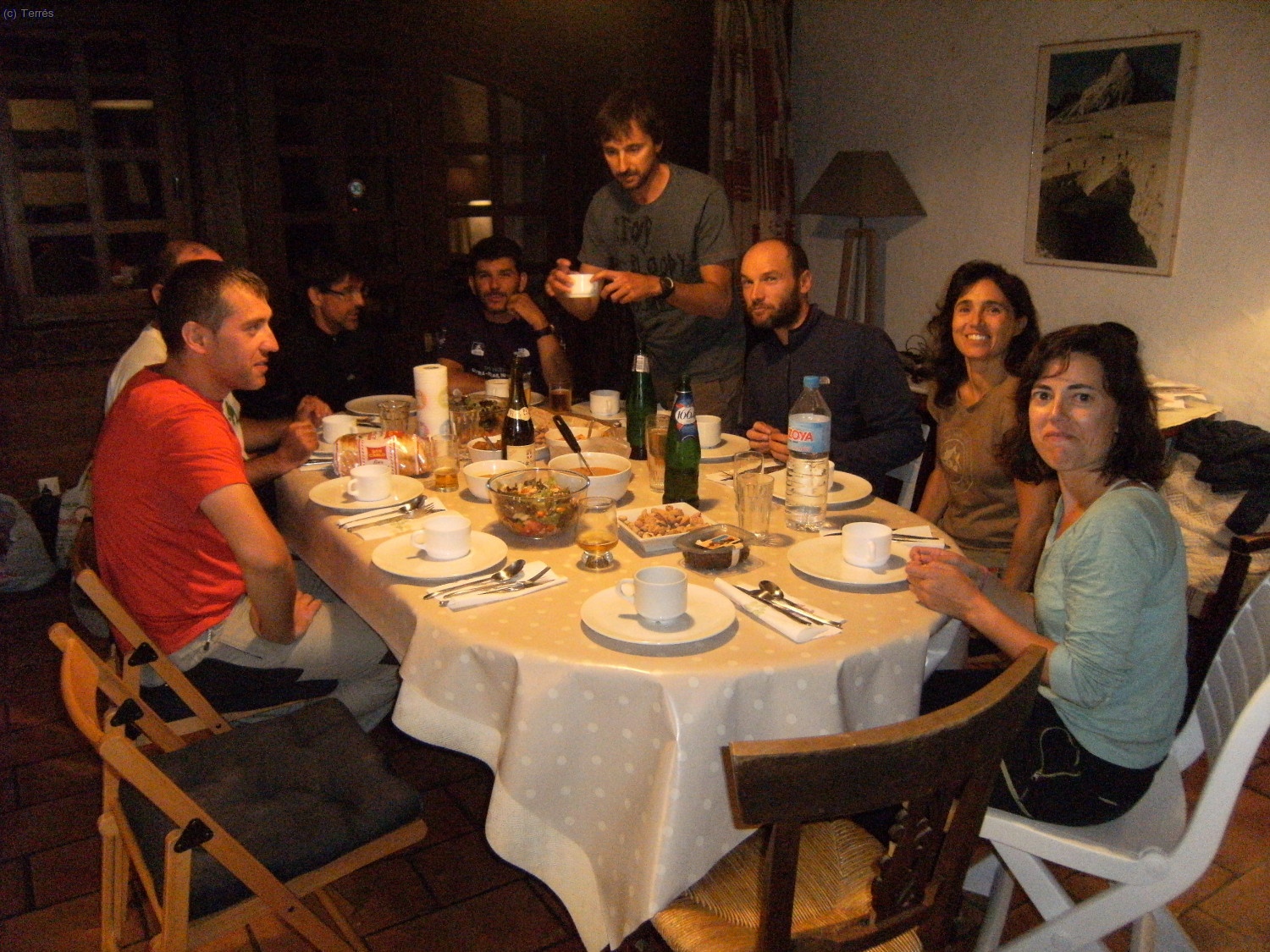 Cena con amigos en Les Houches