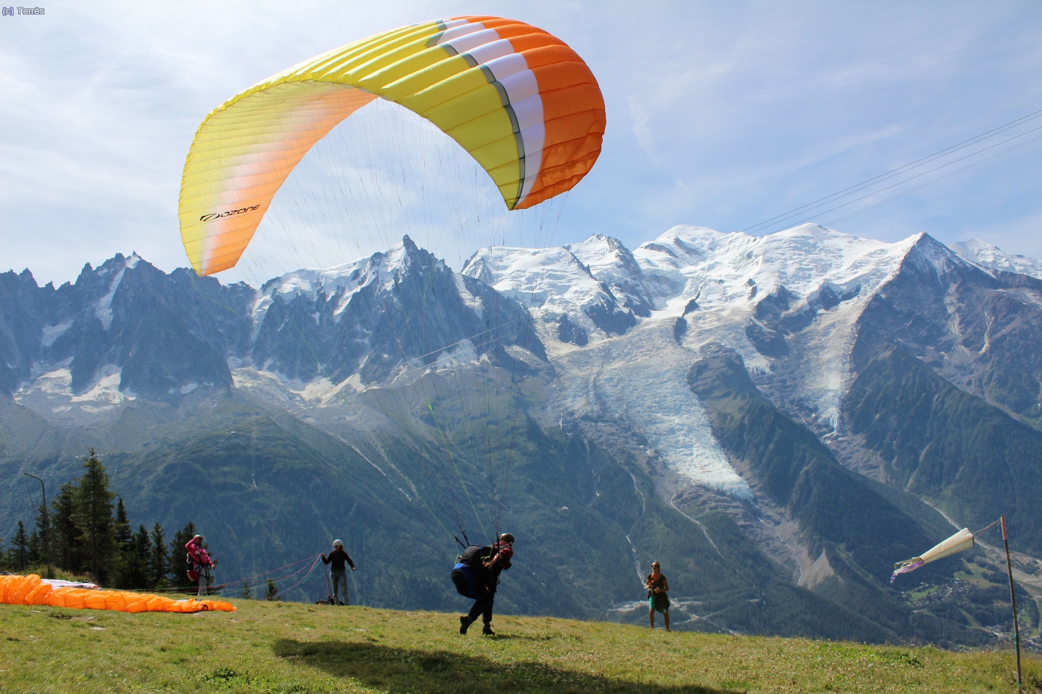Parapente en Planpraz con el Mont Blanc de fondo (Foto: Luis)