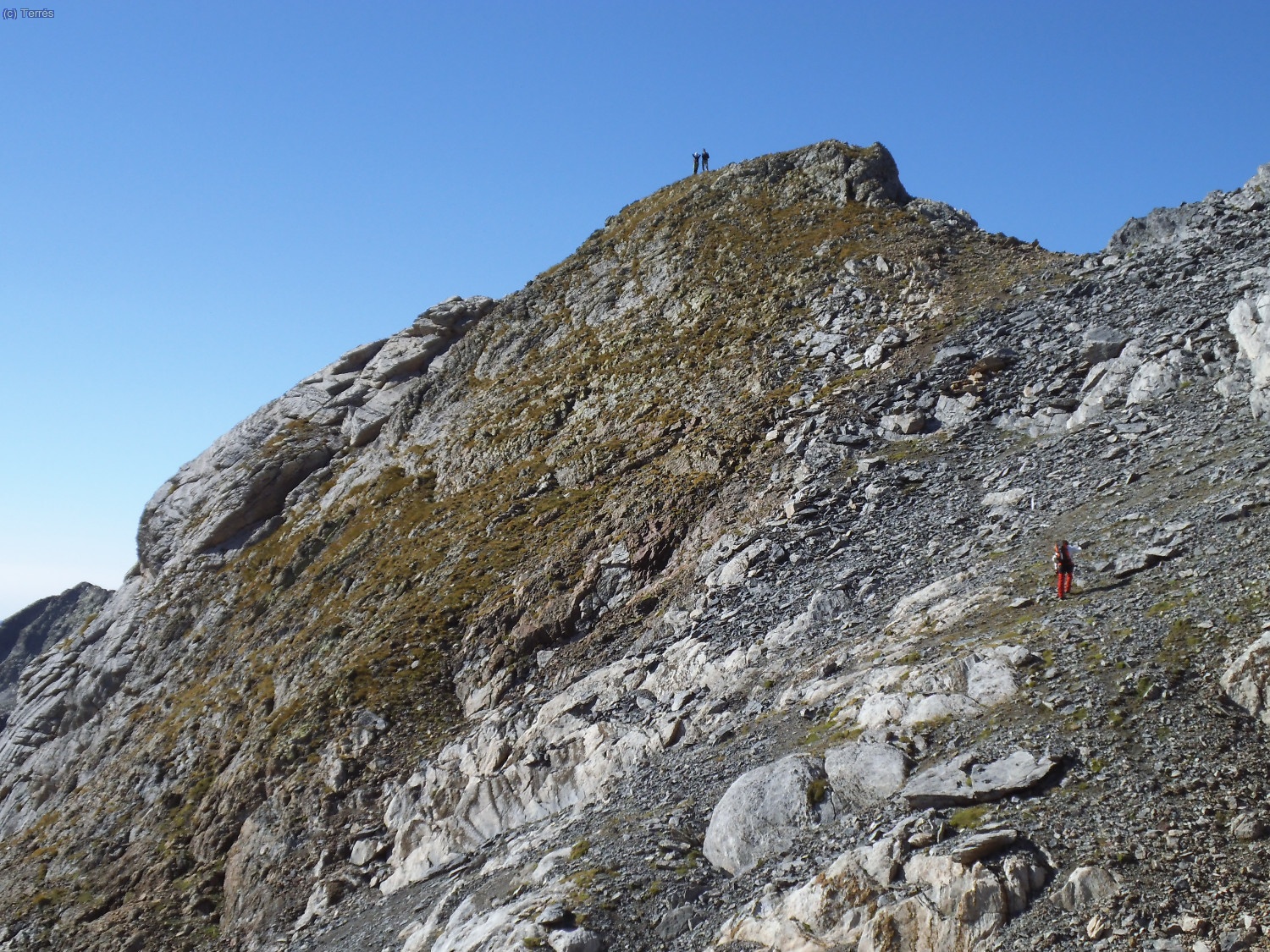Llegando a la cima del Diente Royo