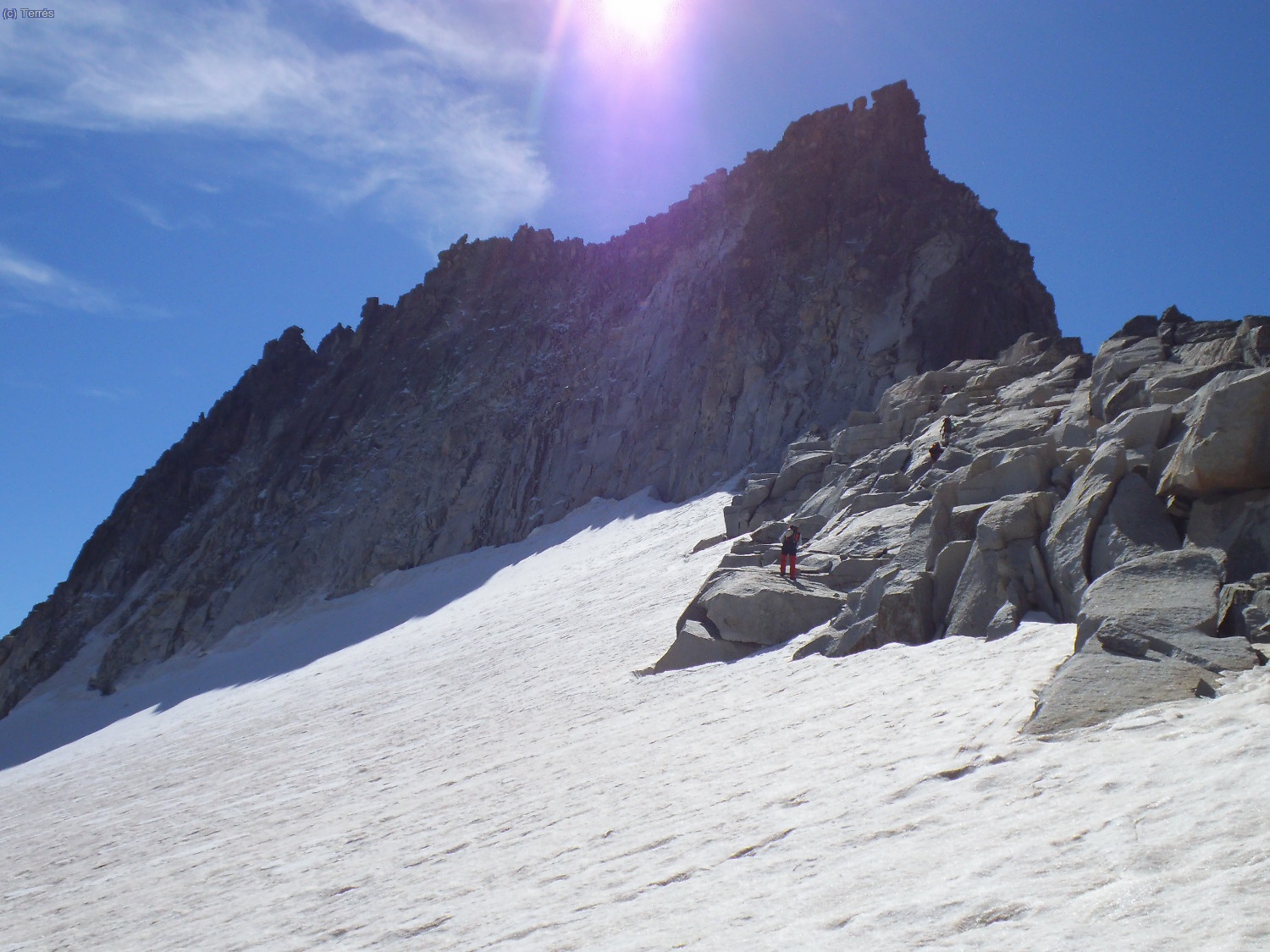 En el Collado Maldito, bajo el Gendarme Schmidt-Endell