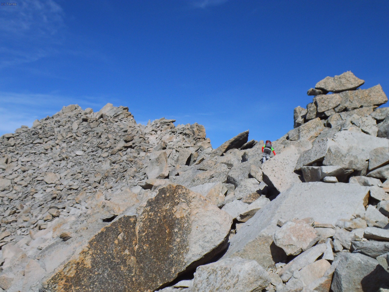 Llegando a la cima de La Maladeta
